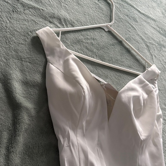 Chic One Shoulder White Dress,All Products : American Fashion Style Bags On Sale